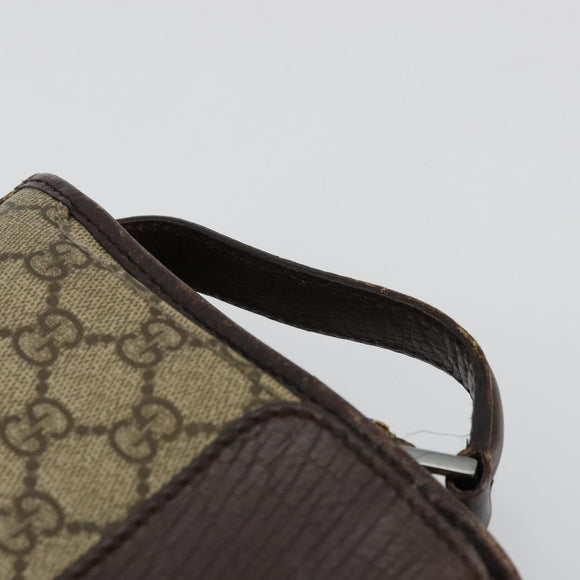 GUCCI GG Supreme Hand Bag PVC Beige Silver 108844 Auth ka4299