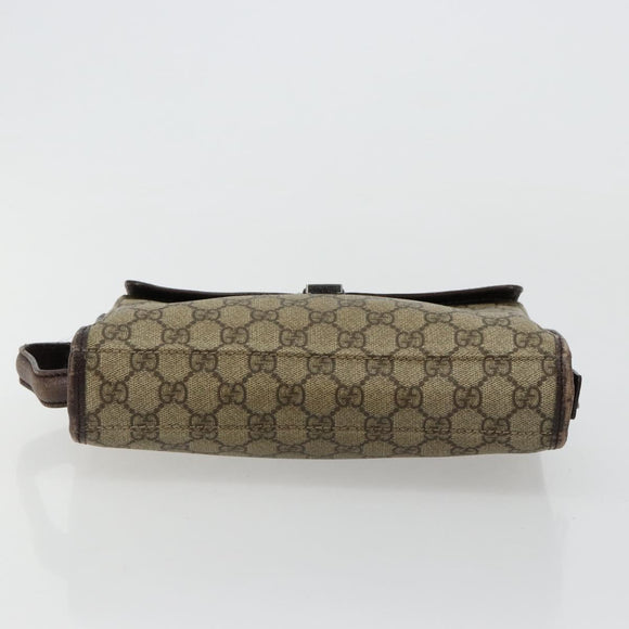 GUCCI GG Supreme Hand Bag PVC Beige Silver 108844 Auth ka4299