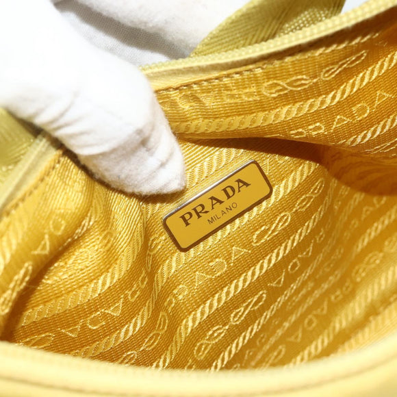 PRADA Hand Bag Nylon Yellow Yellow Auth ka4300A