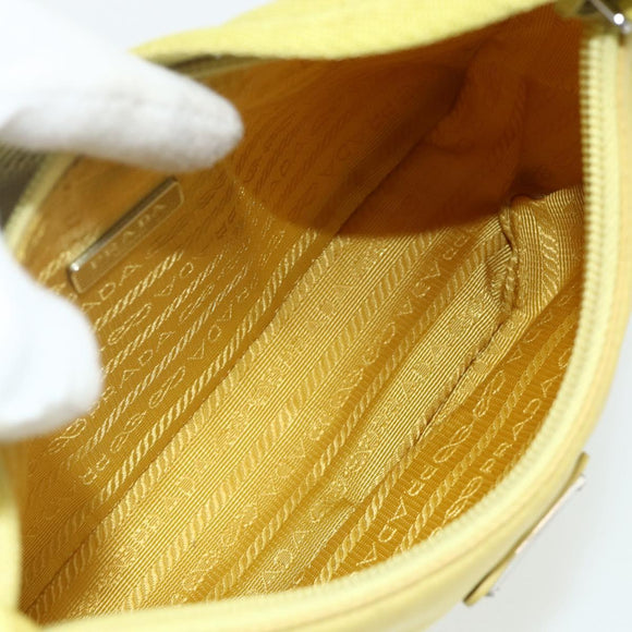 PRADA Hand Bag Nylon Yellow Yellow Auth ka4300A