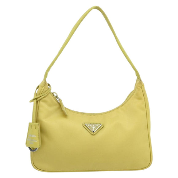 PRADA Hand Bag Nylon Yellow Yellow Auth ka4300A