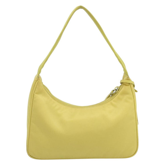 PRADA Hand Bag Nylon Yellow Yellow Auth ka4300A