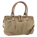 GUCCI Diamante Hand Bag Canvas 2way Beige Gold 247902 Auth ka4301-1