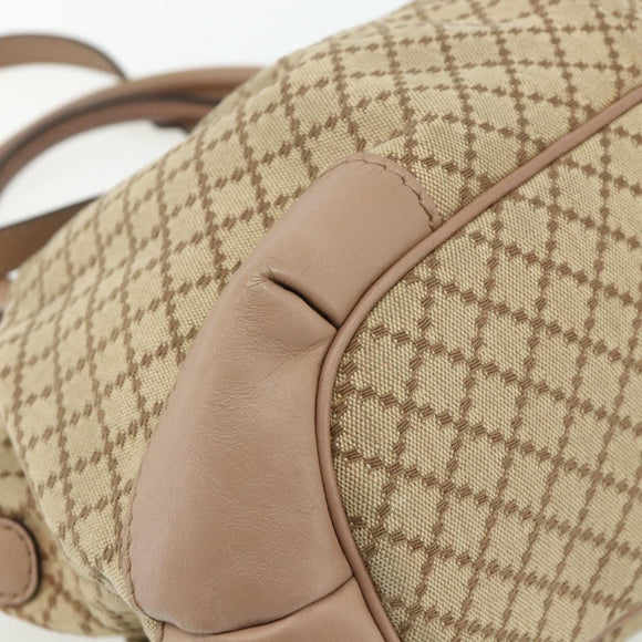 GUCCI Diamante Hand Bag Canvas 2way Beige Gold 247902 Auth ka4301