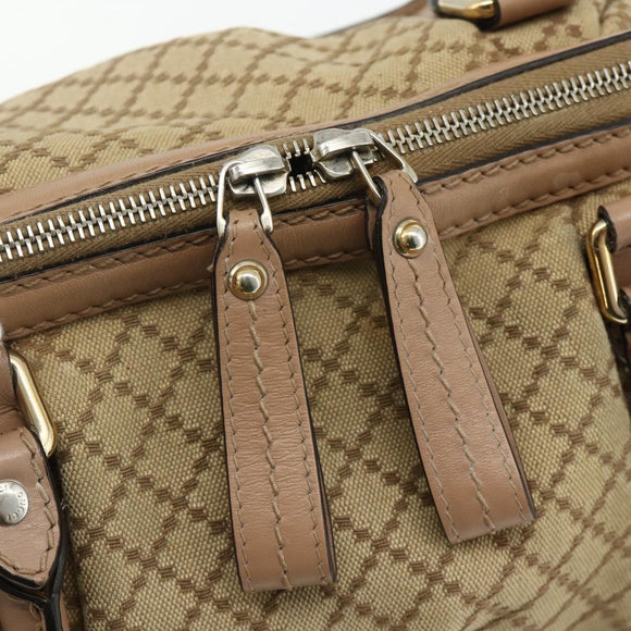 GUCCI Diamante Hand Bag Canvas 2way Beige Gold 247902 Auth ka4301