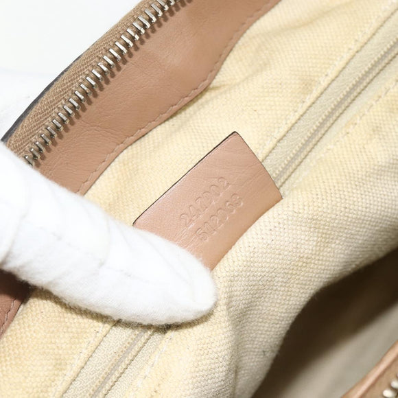 GUCCI Diamante Hand Bag Canvas 2way Beige Gold 247902 Auth ka4301