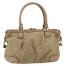 GUCCI Diamante Hand Bag Canvas 2way Beige Gold 247902 Auth ka4301-2