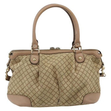 GUCCI Diamante Hand Bag Canvas 2way Beige Gold 247902 Auth ka4301 - 0