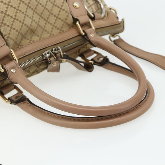 GUCCI Diamante Hand Bag Canvas 2way Beige Gold 247902 Auth ka4301