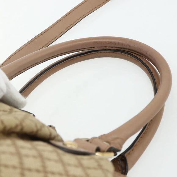 GUCCI Diamante Hand Bag Canvas 2way Beige Gold 247902 Auth ka4301