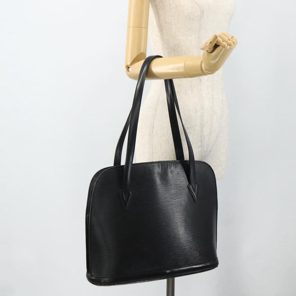 LOUIS VUITTON Epi Lussac Shoulder Bag Black M52282 LV Auth ka4310