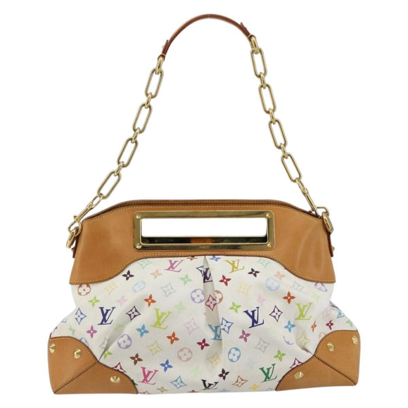 LOUIS VUITTON Monogram Multicolor Judy GM Shoulder Bag White M40253 Auth ka4325V