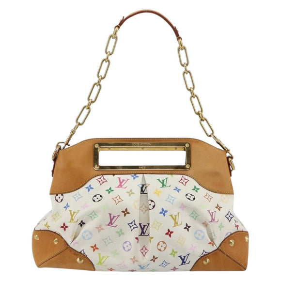 LOUIS VUITTON Monogram Multicolor Judy GM Shoulder Bag White M40253 Auth ka4325V