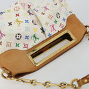 LOUIS VUITTON Monogram Multicolor Judy GM Shoulder Bag White M40253 Auth ka4325V-6