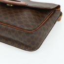 CELINE Macadam Canvas Shoulder Bag PVC Leather Brown Gold Auth ka4327-10