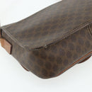 CELINE Macadam Canvas Shoulder Bag PVC Leather Brown Gold Auth ka4327-13