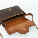 CELINE Macadam Canvas Shoulder Bag PVC Leather Brown Gold Auth ka4327-14