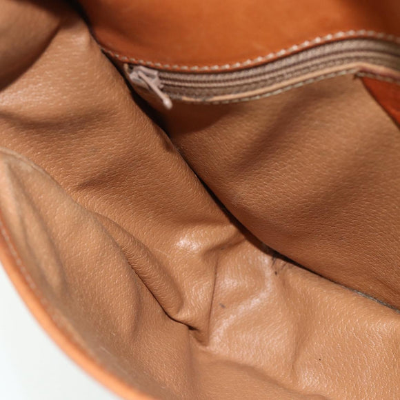 CELINE Macadam Canvas Shoulder Bag PVC Leather Brown Gold Auth ka4327