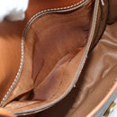 CELINE Macadam Canvas Shoulder Bag PVC Leather Brown Gold Auth ka4327-20