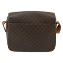 CELINE Macadam Canvas Shoulder Bag PVC Leather Brown Gold Auth ka4327-3