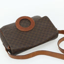 CELINE Macadam Canvas Shoulder Bag PVC Leather Brown Gold Auth ka4327-6