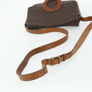 CELINE Macadam Canvas Shoulder Bag PVC Leather Brown Gold Auth ka4327-7