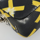 PRADA Chain Shoulder Bag Leather Black Yellow Auth ka4328M-16