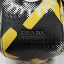 PRADA Chain Shoulder Bag Leather Black Yellow Auth ka4328M-18