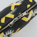 PRADA Chain Shoulder Bag Leather Black Yellow Auth ka4328M-19