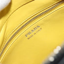 PRADA Chain Shoulder Bag Leather Black Yellow Auth ka4328M-20