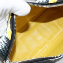 PRADA Chain Shoulder Bag Leather Black Yellow Auth ka4328M-9