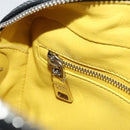 PRADA Chain Shoulder Bag Leather Black Yellow Auth ka4328M-23