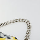 PRADA Chain Shoulder Bag Leather Black Yellow Auth ka4328M-14