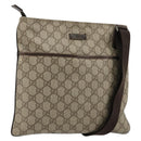 GUCCI GG Supreme Shoulder Bag PVC Beige Silver 141626 Auth ka4329-1