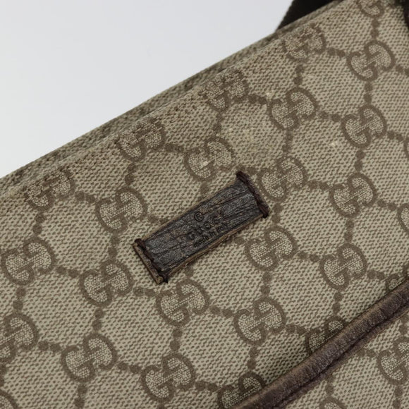 GUCCI GG Supreme Shoulder Bag PVC Beige Silver 141626 Auth ka4329
