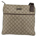 GUCCI GG Supreme Shoulder Bag PVC Beige Silver 141626 Auth ka4329-13