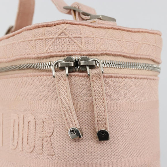 Christian Dior Vanity Hand Bag Canvas Pink Silver Auth ka4333A