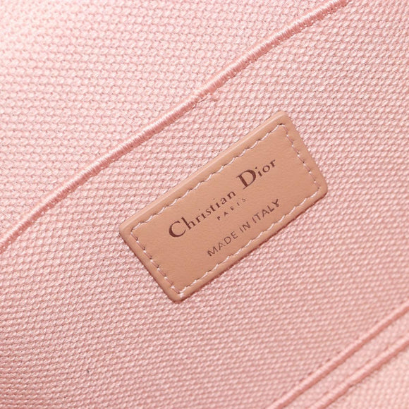 Christian Dior Vanity Hand Bag Canvas Pink Silver Auth ka4333A