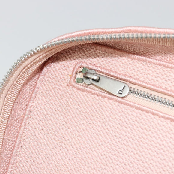 Christian Dior Vanity Hand Bag Canvas Pink Silver Auth ka4333A