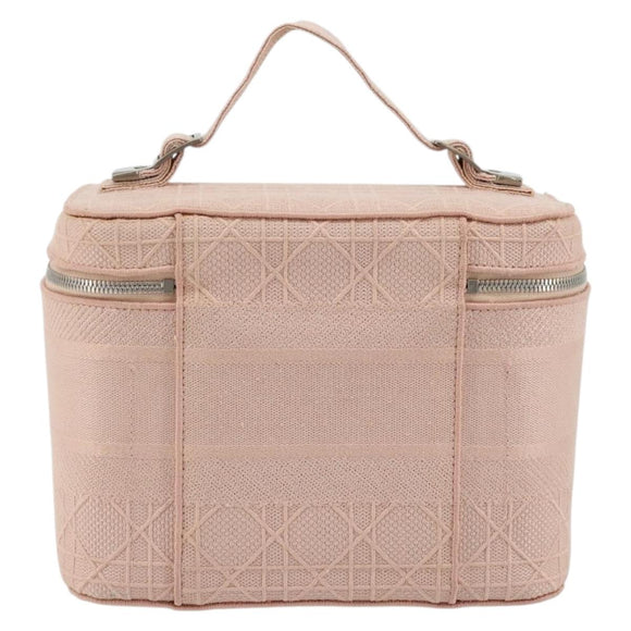 Christian Dior Vanity Hand Bag Canvas Pink Silver Auth ka4333A