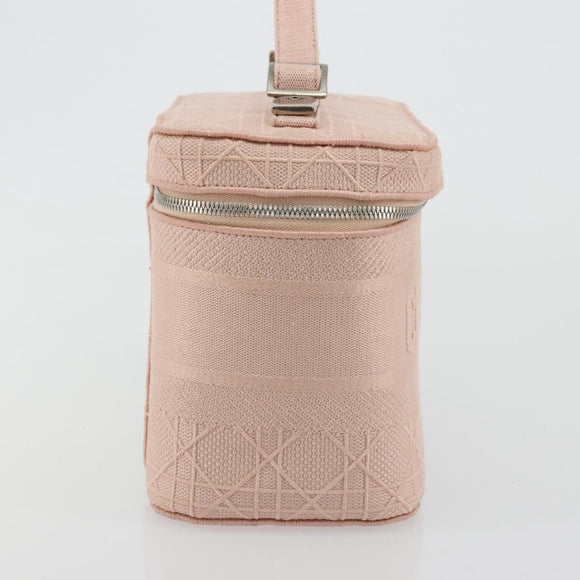 Christian Dior Vanity Hand Bag Canvas Pink Silver Auth ka4333A