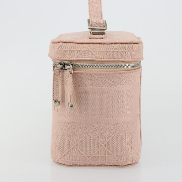 Christian Dior Vanity Hand Bag Canvas Pink Silver Auth ka4333A