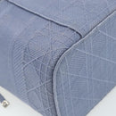 Christian Dior Vanity Hand Bag Canvas Blue Silver Auth ka4334A-16
