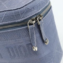 Christian Dior Vanity Hand Bag Canvas Blue Silver Auth ka4334A-17
