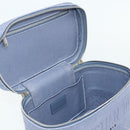 Christian Dior Vanity Hand Bag Canvas Blue Silver Auth ka4334A-10