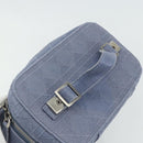 Christian Dior Vanity Hand Bag Canvas Blue Silver Auth ka4334A-6