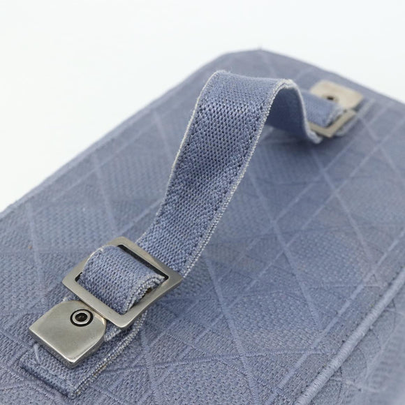 Christian Dior Vanity Hand Bag Canvas Blue Silver Auth ka4334A