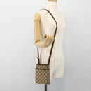 GUCCI GG Canvas Web Sherry Line Shoulder Bag Beige Red Green 141863 Auth ka4335-20