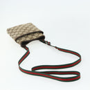 GUCCI GG Canvas Web Sherry Line Shoulder Bag Beige Red Green 141863 Auth ka4335-7