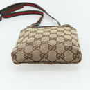 GUCCI GG Canvas Web Sherry Line Shoulder Bag Beige Red Green 141863 Auth ka4335-5